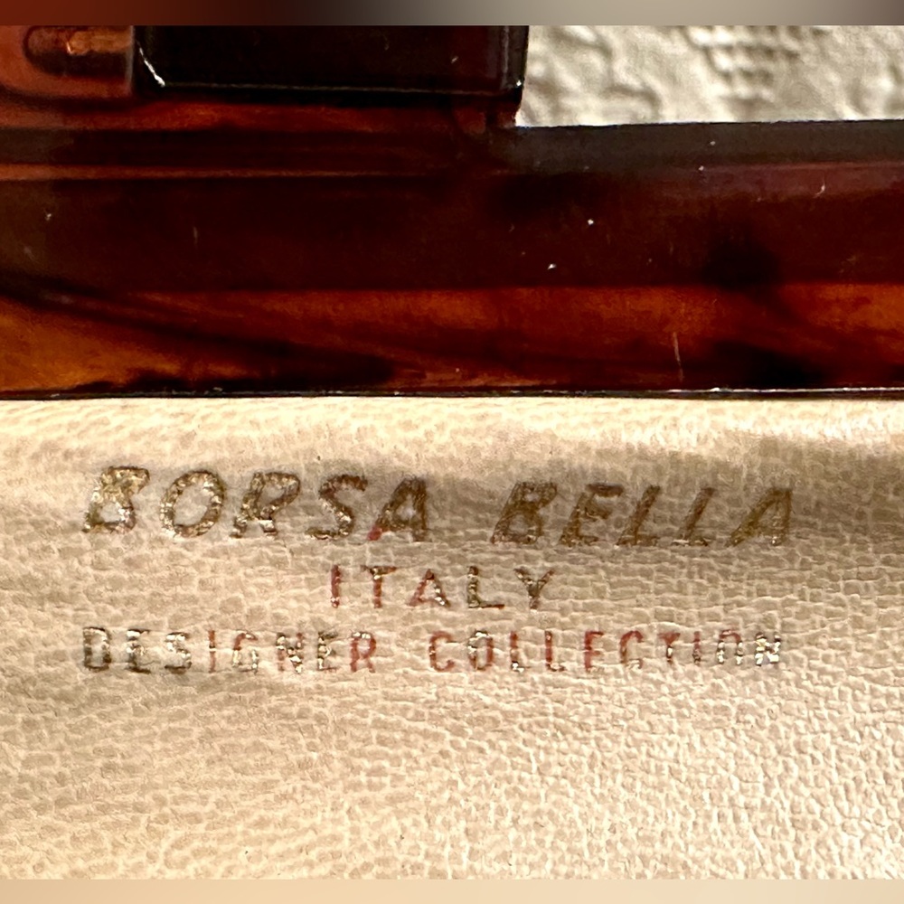 Vtg Snakeskin Leather Clutch/ Cross Body Bag Chocolate Brown Borsa Bella Italy - Picture 8 of 15